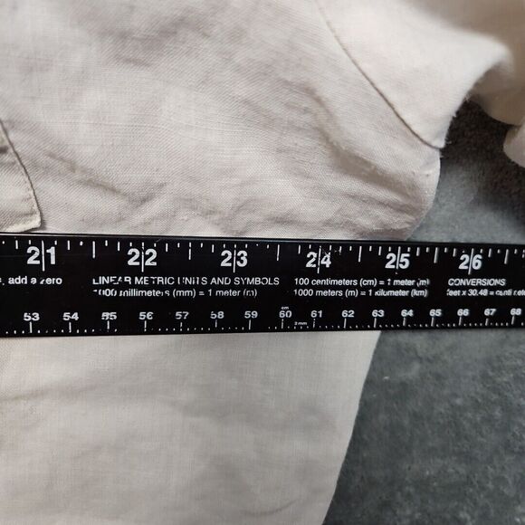 Bohio Linen Shirt Mens XL Summer Ivory White Short Sleeve - Picture 5 of 10